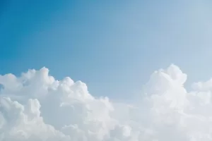 fluffy clouds and blue sky